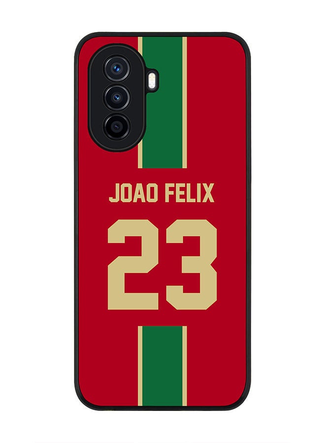 Stylizedd Rugged Black edge case for Huawei Nova Y70  Slim fit Soft Case Flexible Rubber Edges Anti Drop TPU Gel Thin Cover - Football Team - Portugal Player Name - Joao Felix - Image 1