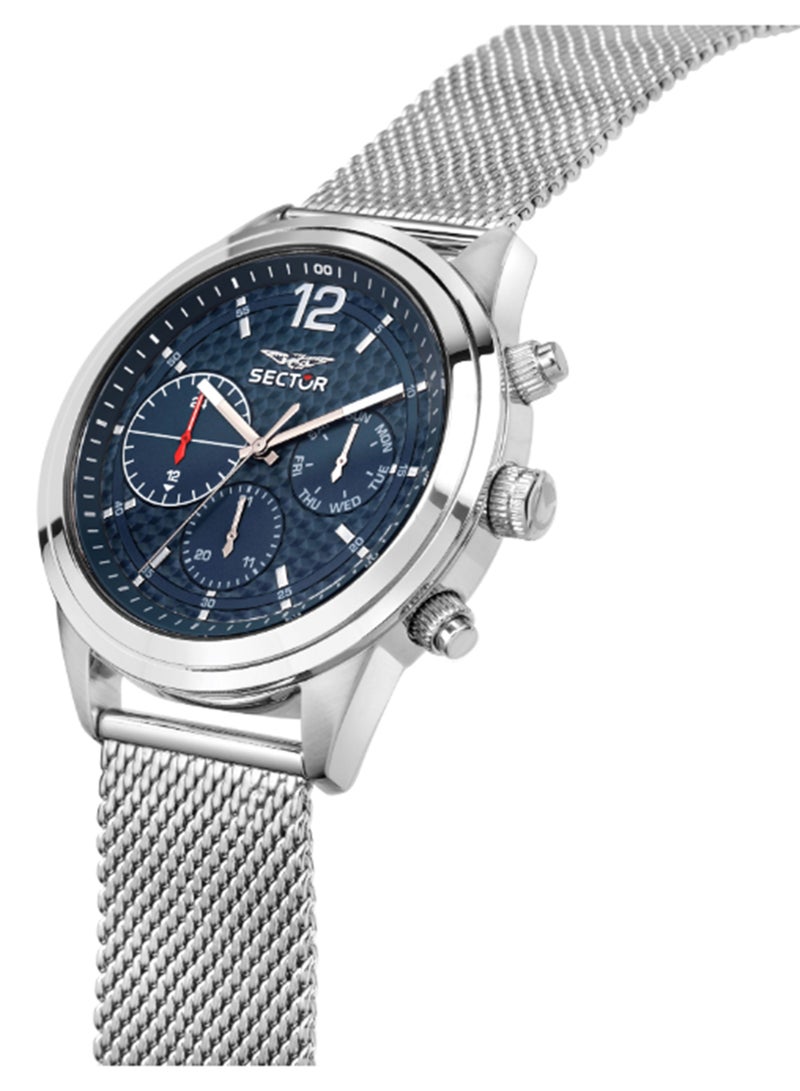 Sector 670 45MM MULT BLUE DIAL MESH BAND SS - Image 5