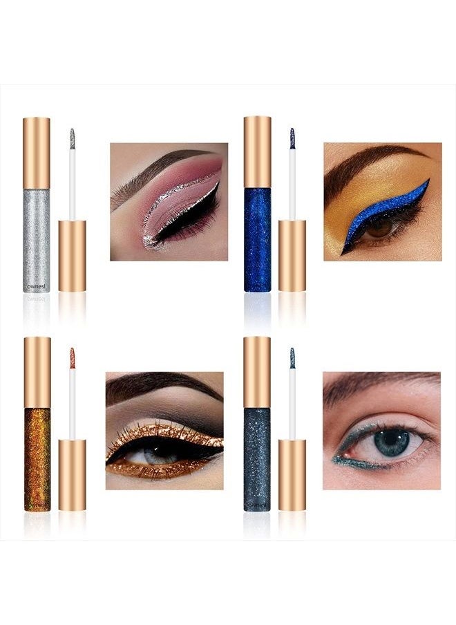 Ownest - 10 Colors Liquid Glitter Eyeliner Set, Metallic Shimmer Glitter Eyeshadow, Long Lasting Waterproof Shimmer Sparkling Eyeliner Eye Shadow-10pcs(B) - Image 1