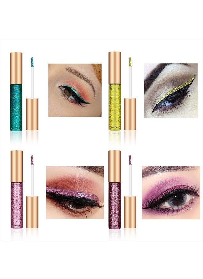 Ownest - 10 Colors Liquid Glitter Eyeliner Set, Metallic Shimmer Glitter Eyeshadow, Long Lasting Waterproof Shimmer Sparkling Eyeliner Eye Shadow-10pcs(B) - Image 1