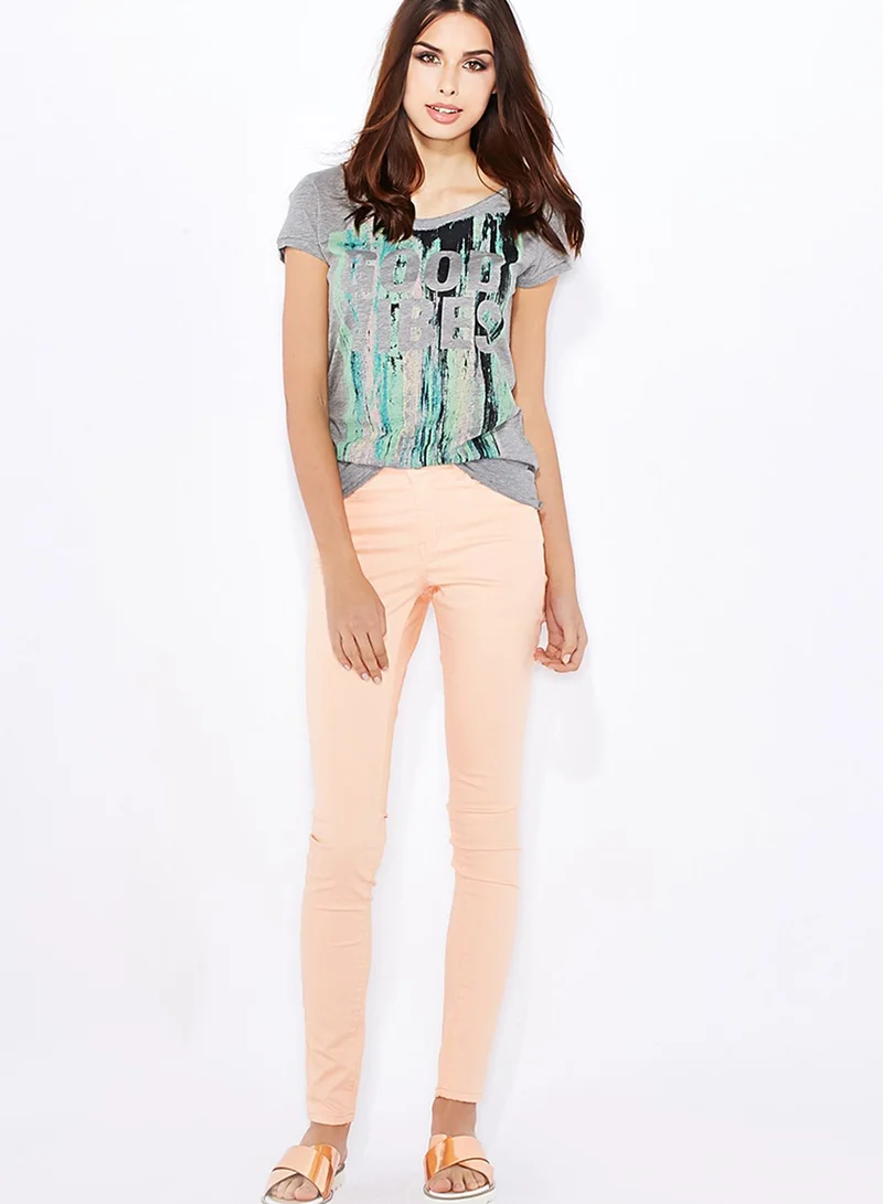 VERO MODA Jessica Brush Print T-Shirt