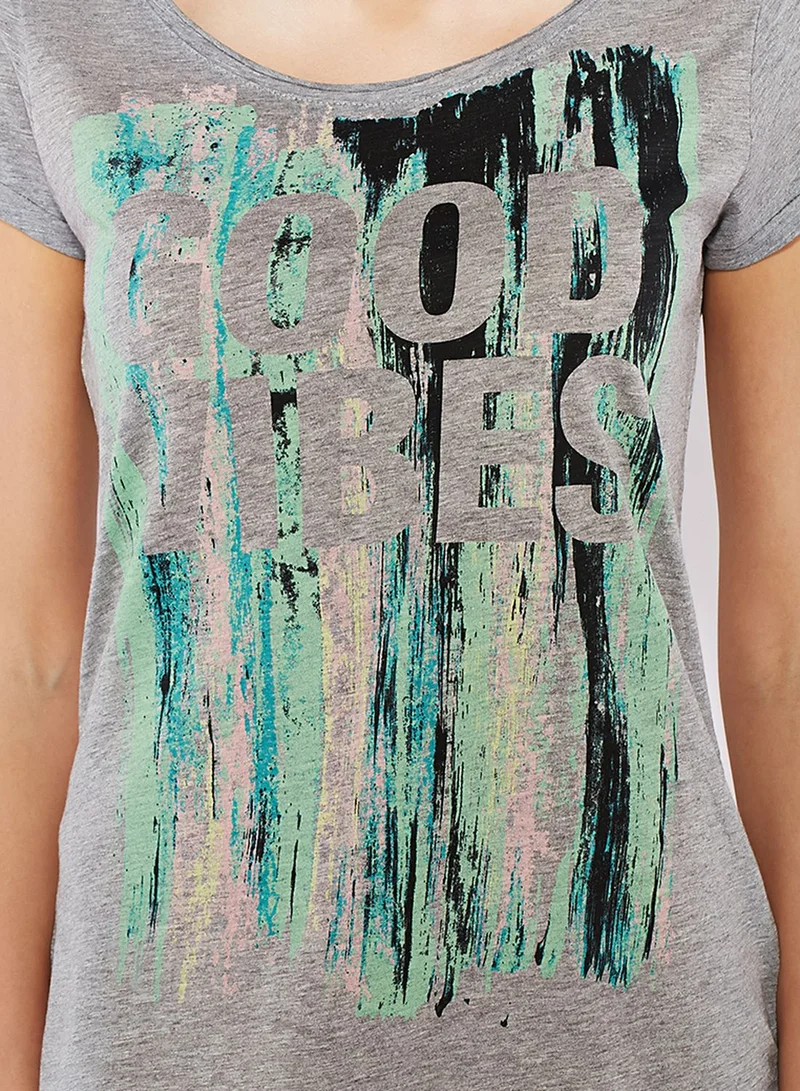 VERO MODA Jessica Brush Print T-Shirt