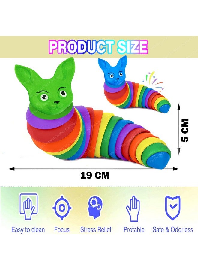 فنبلاست ألعاب فن بلاست سلج - ألعاب سلج صغيرة، ألعاب أطفال، ألعاب حسية للأطفال، لعبة تُصدر أصوات نقر، لعبة بمفاصل مرنة قابلة للتمدد للقلق والتوحد (قطعتان) - Image 2