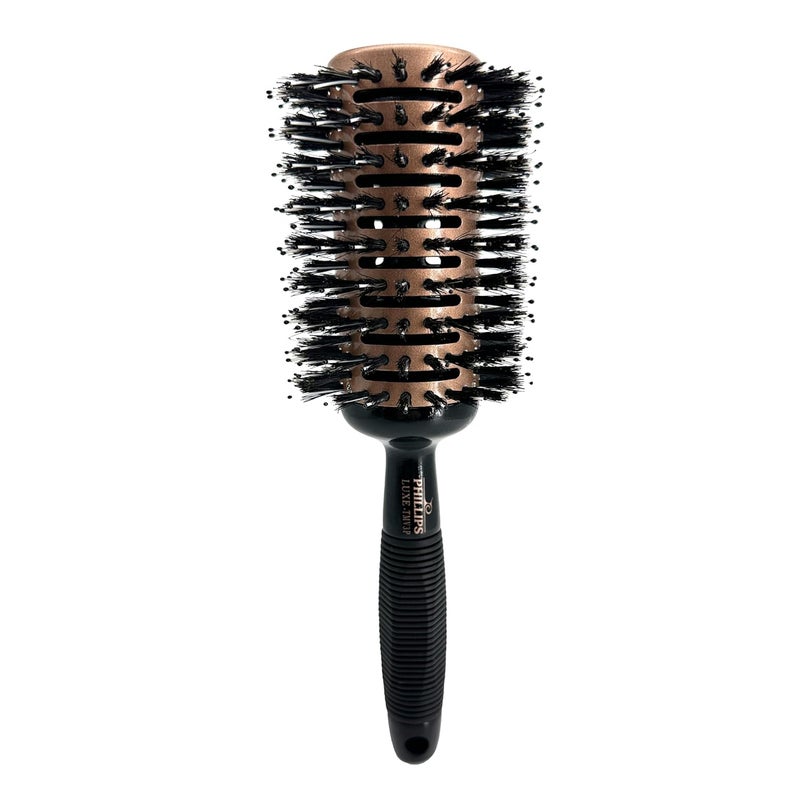 Phillips Brush Luxe Tourmaline Monster Vent 3 PolyTip Professional Hair Brush 35 Barrel Head  Vented Blowout Hairbrush with Poly Tipped Nylon  Boar Hair Bristles