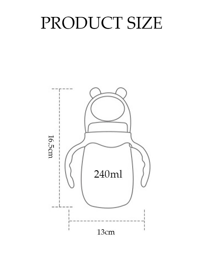 DUNISO زجاجة رضّع 240 مل، زجاجة رضّع قريبة من الطبيعة، زجاجة تغذية للأطفال مع مقبض، زجاجة مصاصة مضادة للانتفاخ، مادة PPSU، زجاجة متعددة الاستخدامات - Image 2