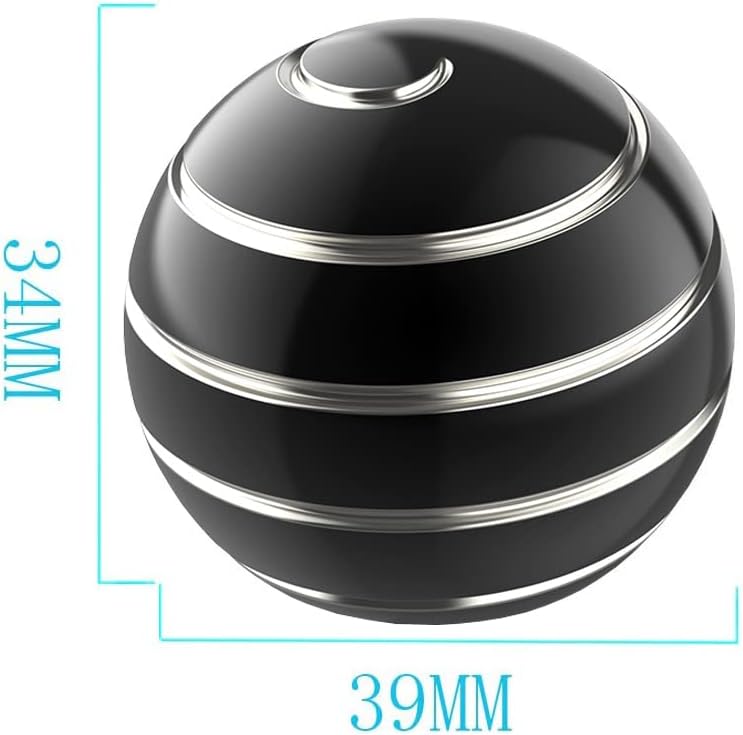 Apqdw Anbo Kinetic Desk Toy Ball, Kinetic Desktop Spinning Toys, Optical Illusion Fidget Toys Gadgets for Adults Office Anxiety, ADHD (Black-A) - Image 2