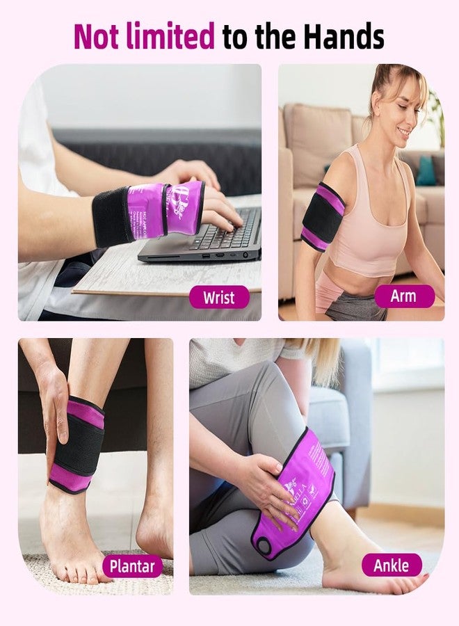 Conbella Wrist Ice Pack Wrap for Carpal Tunnel Relief, Reusable Hot Cold Compress Brace for Hand Pain & Swelling, Dual-Layer Fabric for Tendonitis, Arthritis, Surgery Recovery (1, Purple - Image 3