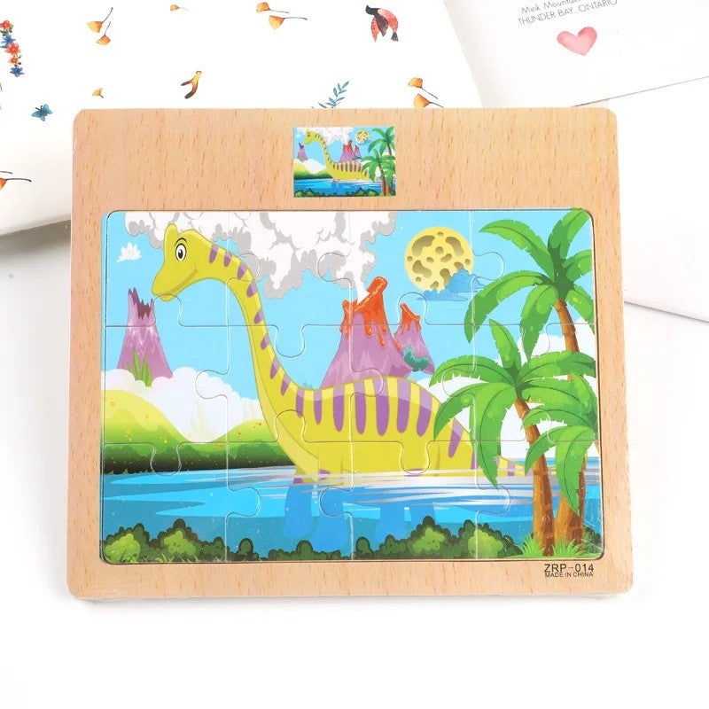 Bluejw 12 Pieces   Trending Kids  Baby  Wooden Intelligent Toys for Boys and Girls Learning  Brain Puzzle Game - Image 1
