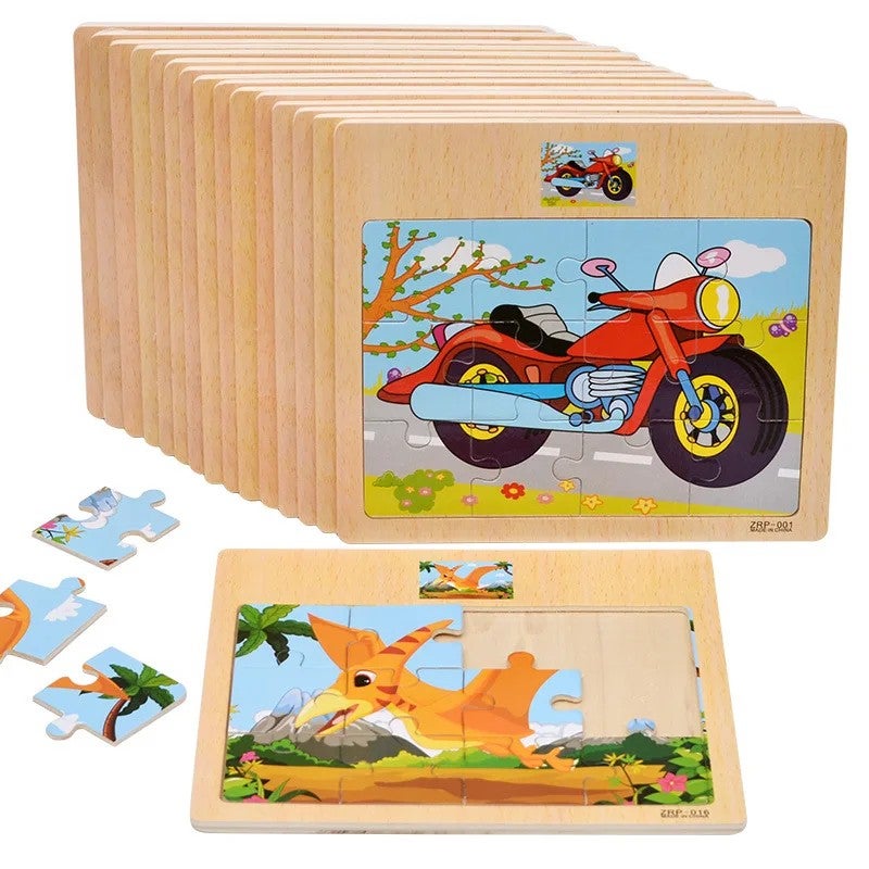 Bluejw 12 Pieces   Trending Kids  Baby  Wooden Intelligent Toys for Boys and Girls Learning  Brain Puzzle Game - Image 2