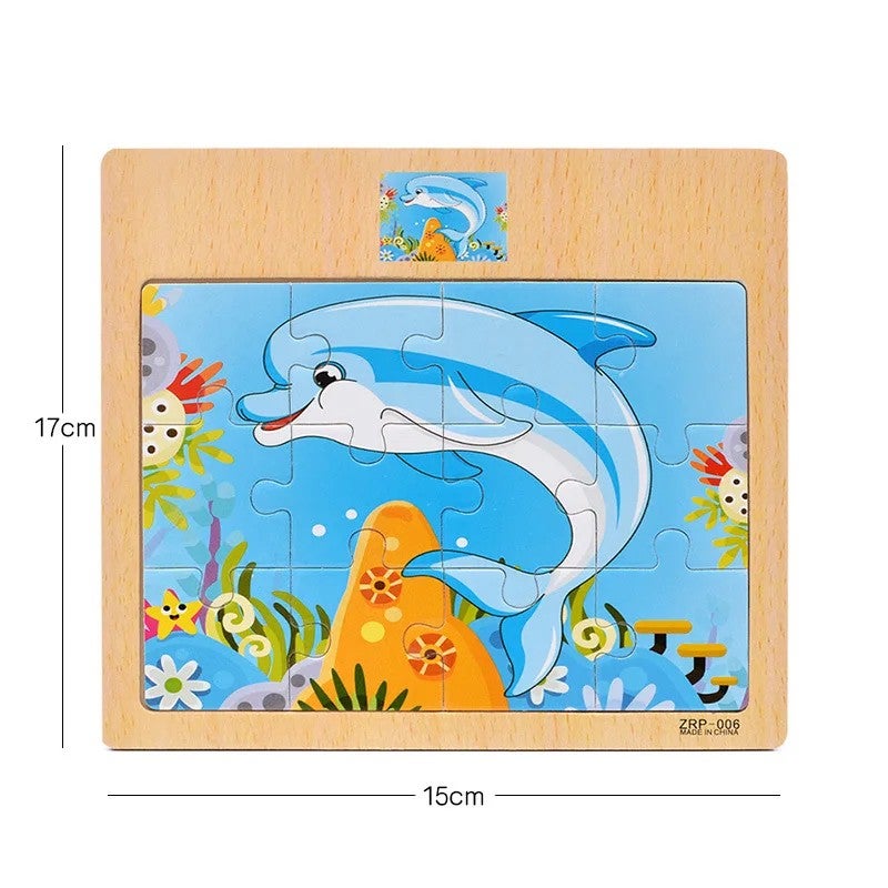 Bluejw 12 Pieces   Trending Kids  Baby  Wooden Intelligent Toys for Boys and Girls Learning  Brain Puzzle Game - Image 4