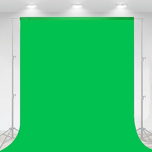 Aimosen 10 X 7 FT Green Screen Backdrop for Photography Chromakey Virtual GreenScreen Background Sheet for Zoom Meeting Cloth Fabric Curtain for Party Decor Video Studio Calls Streaming Gaming Photo