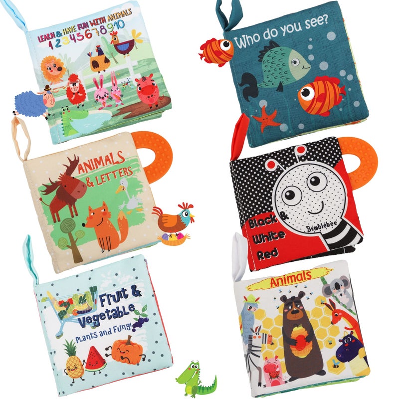 Baby Books Toys Gifts Touch and Feel Cloth Crinkle Books for BabiesInfant Toddler Baby 0361218 Months Early Learning Toys 6 to 12 Months 12 Years Old Easter Shower Gift for Boys Girls6 PCS