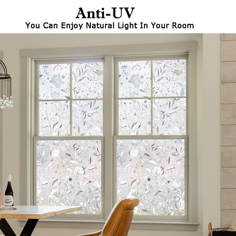 Kromapolis Window Film  Window Privacy Film  Window Vinyl Glass Covering  Stained Glass Decorative Film  Window Film Privacy Frosted  Static Window Clings  Non-Adhesive  No-Glue (11.8 x 157.4inch) - Image 5
