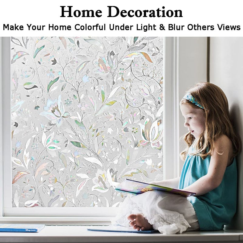 Kromapolis Window Film  Window Privacy Film  Window Vinyl Glass Covering  Stained Glass Decorative Film  Window Film Privacy Frosted  Static Window Clings  Non-Adhesive  No-Glue (11.8 x 157.4inch) - Image 4
