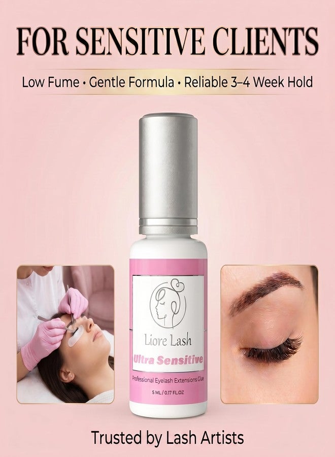 LIORE LASH Ultra Sensitive Eyelash Adhesive – Strong Hold Lash Glue, 3–4 Weeks Retention, Black Glue for Eyelash Extensions - Image 2