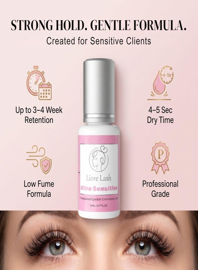 LIORE LASH Ultra Sensitive Eyelash Adhesive – Strong Hold Lash Glue, 3–4 Weeks Retention, Black Glue for Eyelash Extensions - Image 4