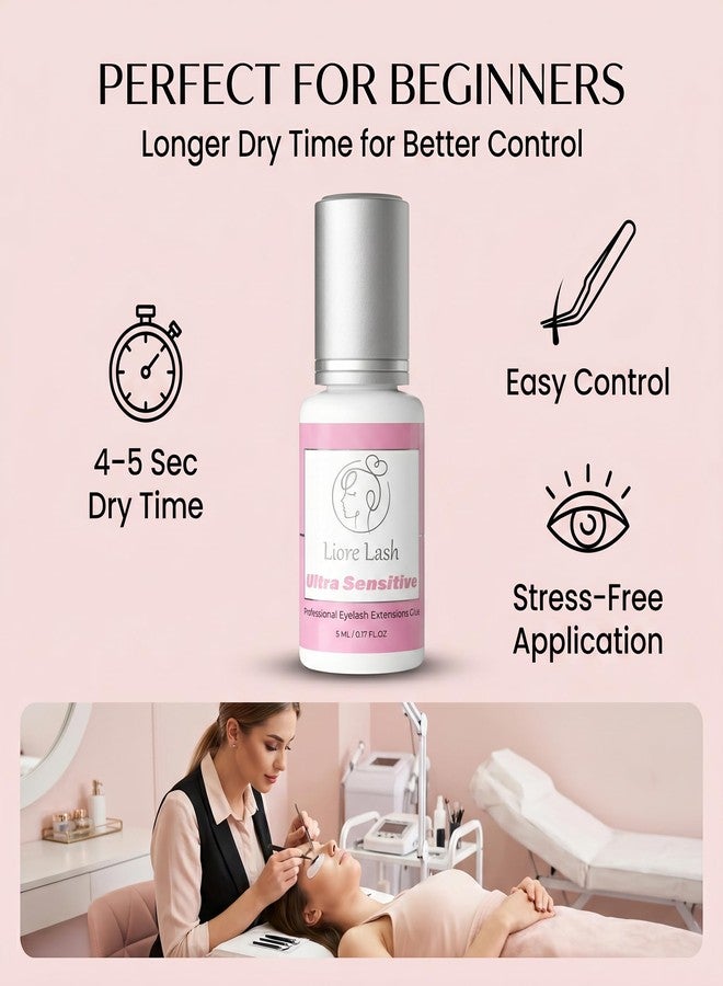 LIORE LASH Ultra Sensitive Eyelash Adhesive – Strong Hold Lash Glue, 3–4 Weeks Retention, Black Glue for Eyelash Extensions - Image 3