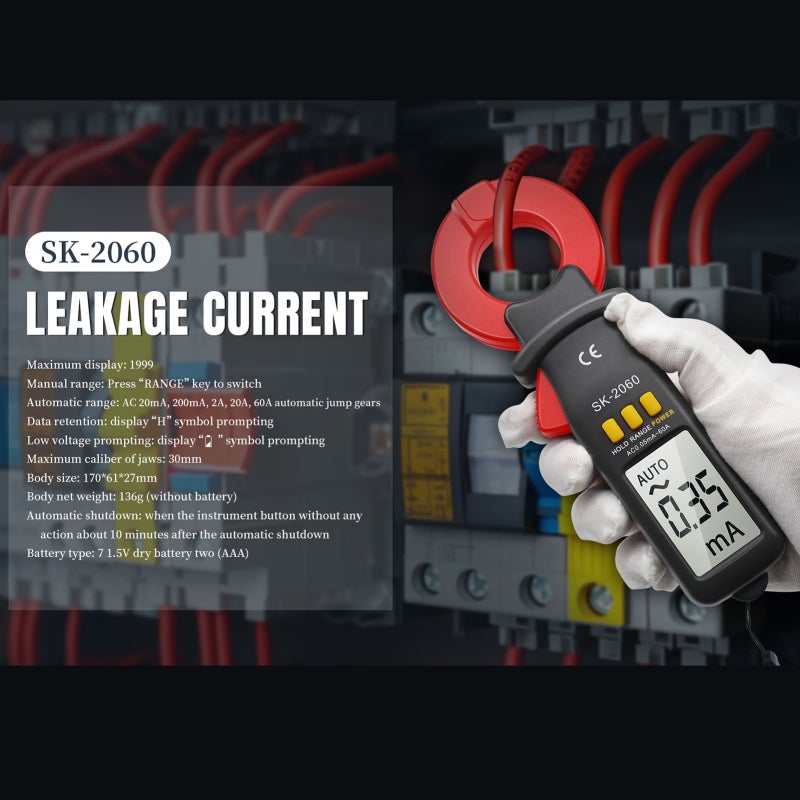 Digital Clamp Meter: 30mm Jaw Opening, 0.01mA High Accuracy Resolution, Auto/Manual Range Switching - Data Storage, 10-Minute Custom Shutdown, Portable Compact Design, AC DC Clamp Meter for Profession - Image 4