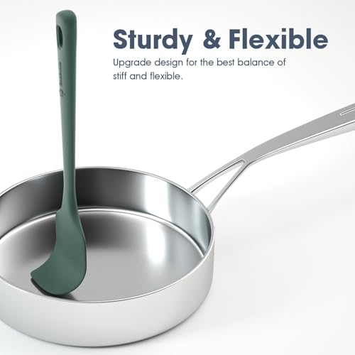 ChefAide 5 Pieces Silicone Spatula Set, Food Grade Rubber Spatula, Upgrade Strong Handle with Ergonomic Grip, Heat Resistant Up to 600°F for Nonstick Cookware, Cooking Dried Thyme - Image 4