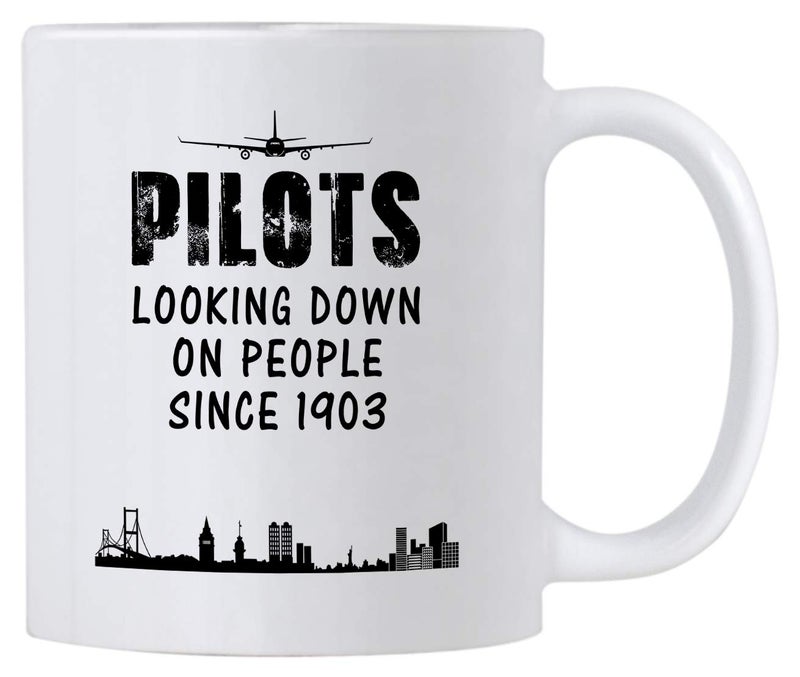 Casitika Airplane Pilot Gifts. Funny 11 oz White Ceramic Novelty Mug For Pilots Looking Down on People Since 1903. Great Gift Idea for Your Men/Women Boss. - Image 5