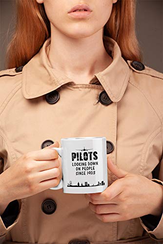 Casitika Airplane Pilot Gifts. Funny 11 oz White Ceramic Novelty Mug For Pilots Looking Down on People Since 1903. Great Gift Idea for Your Men/Women Boss. - Image 4