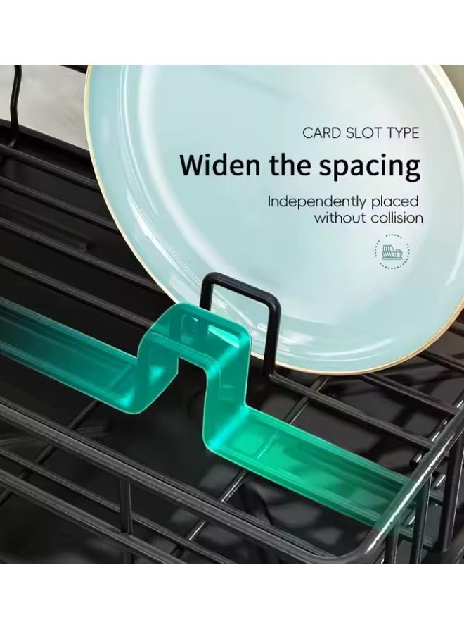 Aikenn Dish Drying Rack Space-Saving Dish Rack Dish Storage Rack Kitchen Countertop Dish Rack Stainless Steel Kitchen Drying Rack With Cutlery Rack Rust-Proof Storage Rack With Drain Board 43*33*15cm Black  - Image 5