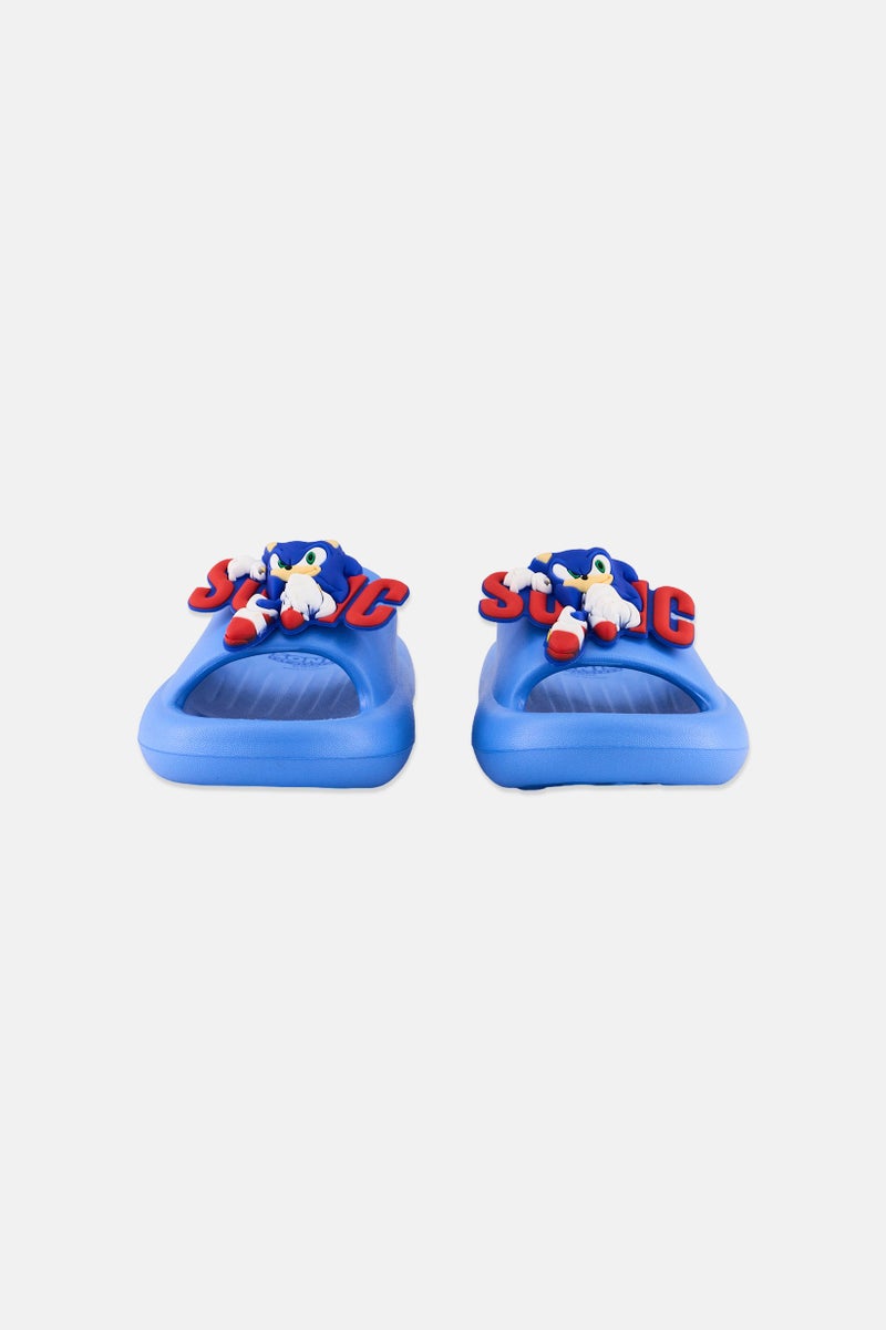 SONIC Kids Boy Sonic The Hedgehog Slip on Slides, Blue - Image 3