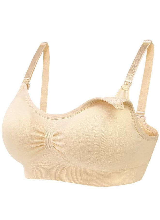 Generic - 2-Piece Women Nursing Maternity Bras Black+Beige - Image 1