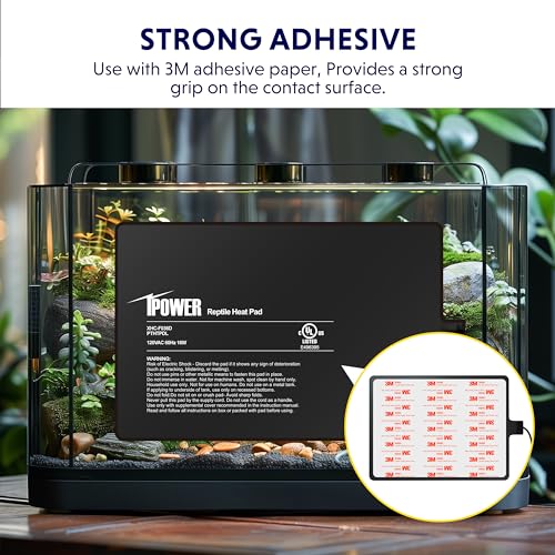 iPower 8X12 Inch Reptile Heat Pad Under Tank Heater Terrarium Warmer Heating Mat for Turtles Lizards Frogs and Other Small Animals - Image 4