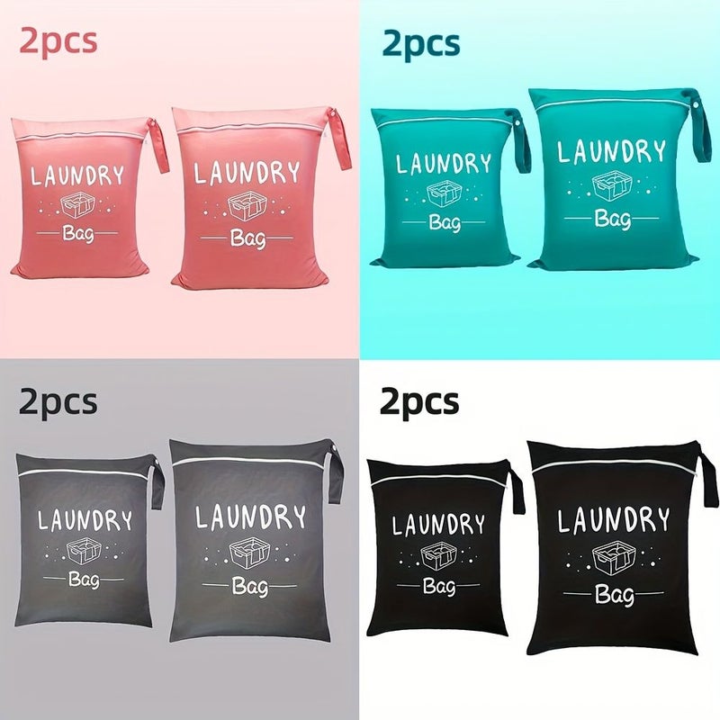 2 حقيبة تخزين كبيرة للملابس باللون الرمادي بمقابض قابلة للتعديل متينة وتصميم بسحاب قابلة للغسل للسفر والرياضة واليوجا والجيم والمنزل والغسيل - Image 2