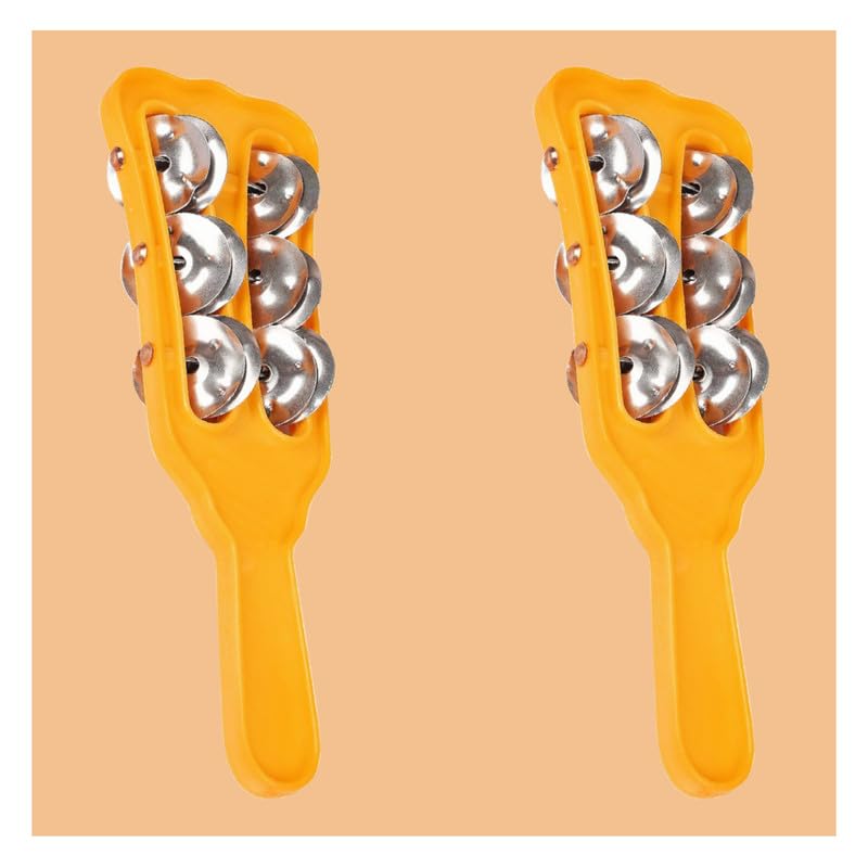 Plastic Majira Three line Music Instrument for kirtan, Bhajan, Mandir aarti (Mustard, Pack of 2)