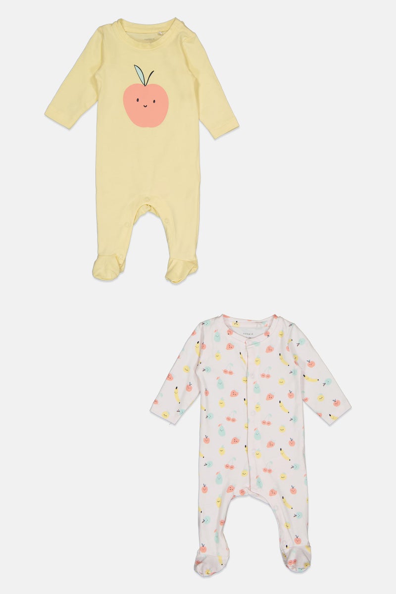 NAME IT Toddlers Girl 2 Pieces Graphic Print Sleepwear Coverall, Multicolor - Image 1