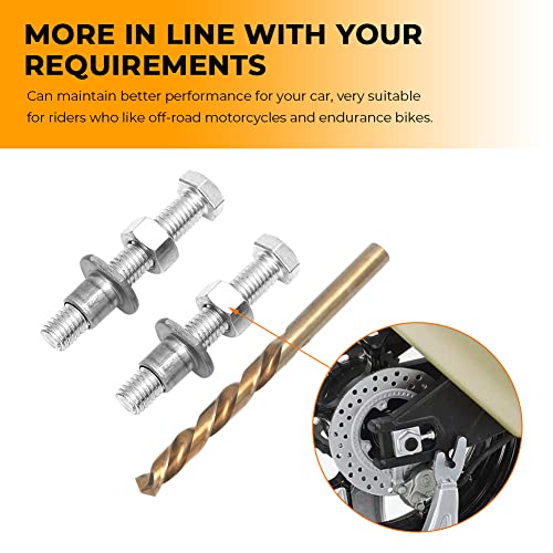 Alpha Rider Chain Adjuster Bolt Replacement Swing Arm Compatible with Honda CBR1000RR CRF250R/X CRF450R/450X 2004-2017 for Kawasaki KX250 1988-2013, Including 2 Pieces of Bolt Repair Kit Protector - Image 3