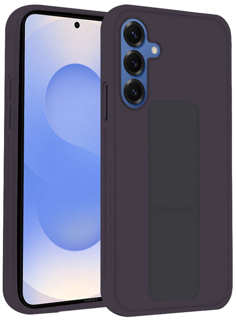 CATANES Galaxy S25 Case Silicone with Stand Function Finger Grip Case Cover / Dark Purple - Image 4