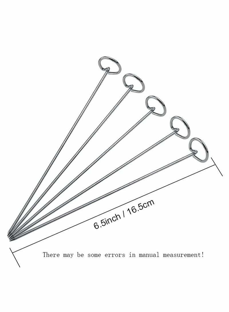 KASTWAVE Air Fryer Rack Accessories 8 Inch Square Double Layer with 5 Skewers Stainless Steel Multipurpose Rack Metal Holder Fit Multi-purpose Double Layer Rack with Skewer - Image 2