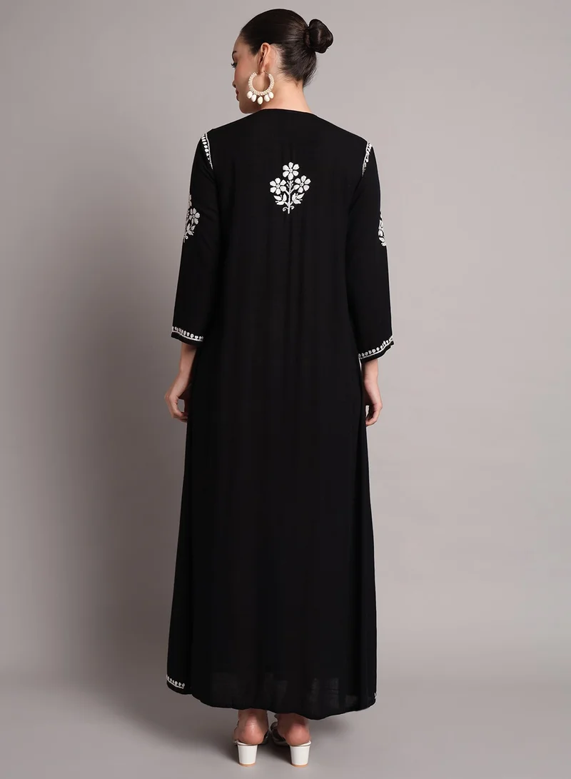 الايا جلابية رايون شيكانكاري مطرزة يدوياً-AL4012