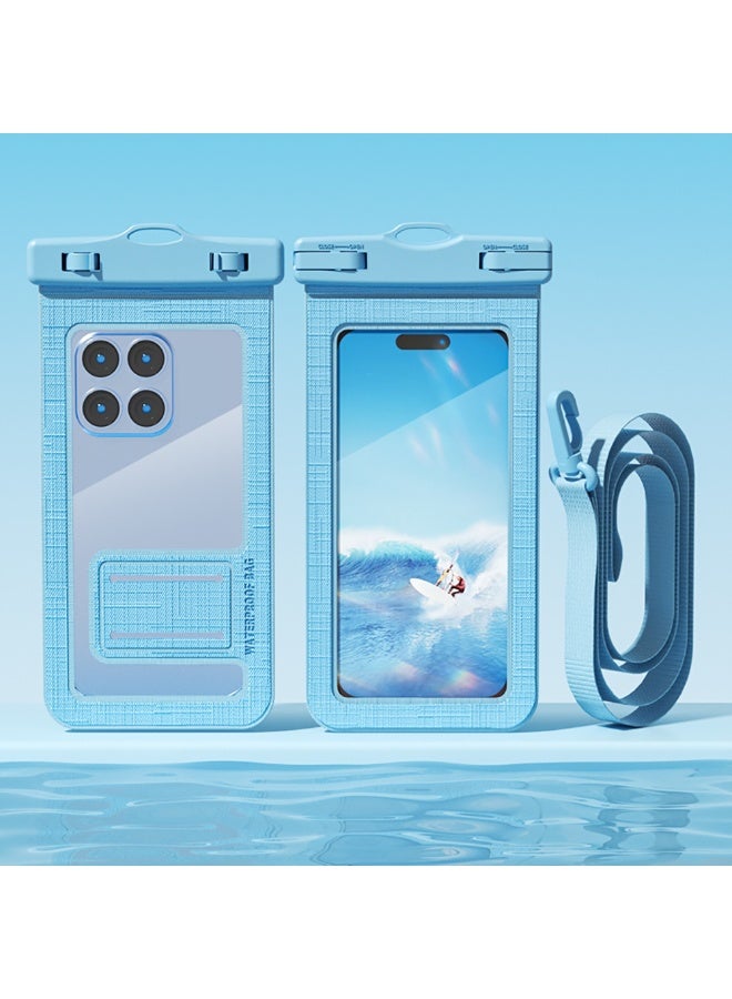 2PCS Waterproof Phone Pouch, IPX8 Certified 30M Underwater Cellphone Dry Bag/Case with Lanyard, fit for Mobile Phone Up to 7.2", One-hand Touch Screen Selfie, ZP21 (Blue)  - Image 1