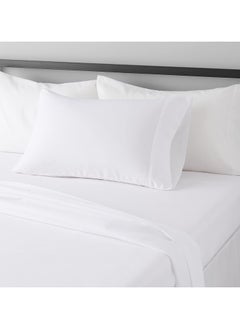 Generic 3-Piece Double Bed Sheet Set: Classic White Comfort  - Image 1