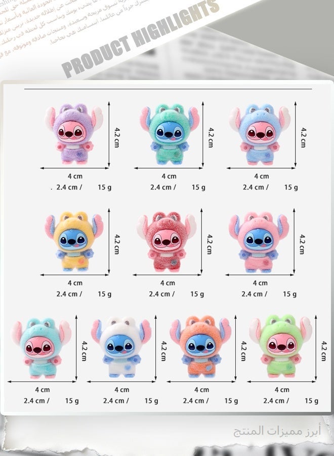 STITCH 10PCS Cute Plush Toy Figure Set, 10 Styles Assorted Mini Stuffed Animal Dolls, Kawaii Creative Desktop Decoration, Collectible Gifts for Kids and Adults - Image 2