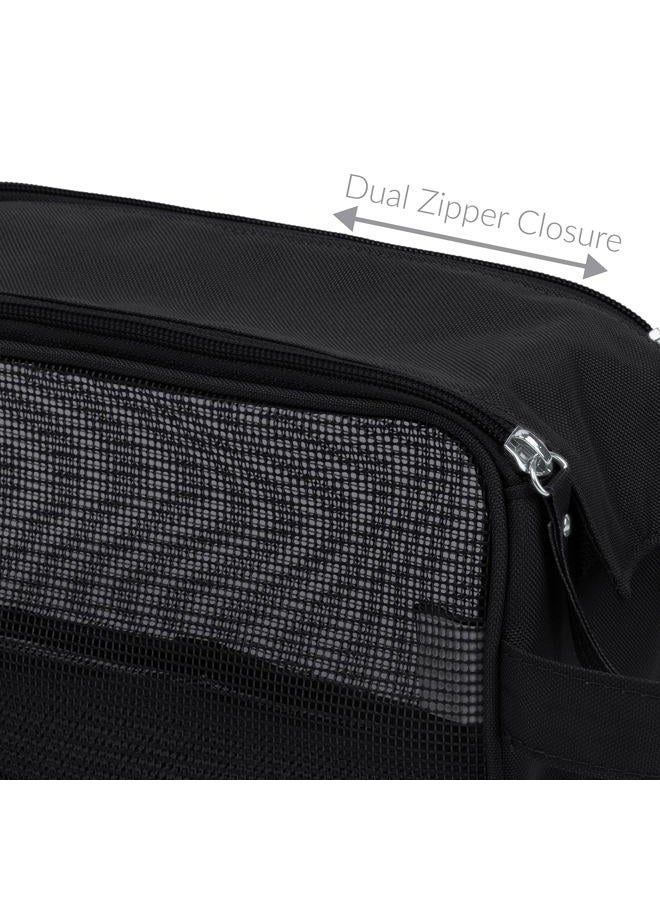 Simplify Travel Hanging Mesh Toiletry Bag, Perfect for Dorm, Gym, Back to School, College, Campus Showers, Black - Image 4