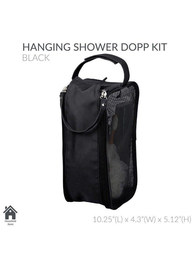 Simplify Travel Hanging Mesh Toiletry Bag, Perfect for Dorm, Gym, Back to School, College, Campus Showers, Black - Image 2
