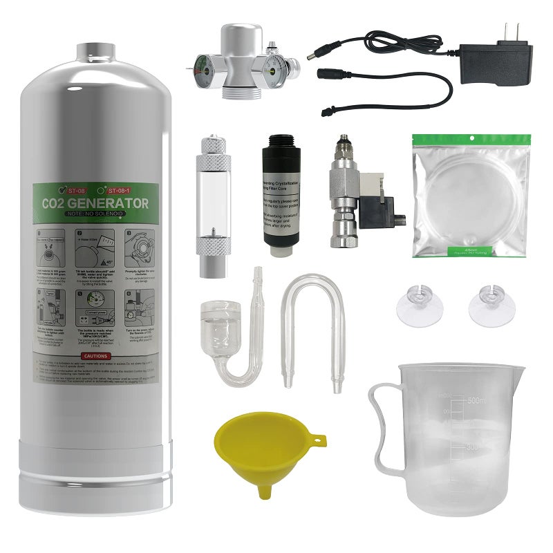MagTool 4L Aquarium CO2 Generator System Carbon Dioxide Reactor Kit with Regulator and Needle Valve (4L with Solenoid) - Image 5