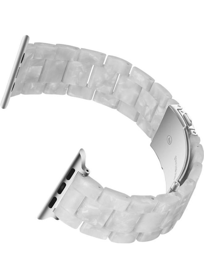 NIBEMINENT Watch Strap for Apple Series 5 & 4 44mm 3 2 1 42mm Pearl White - Image 3