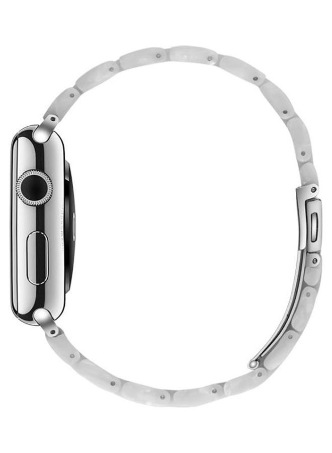 NIBEMINENT Watch Strap for Apple Series 5 & 4 44mm 3 2 1 42mm Pearl White - Image 5
