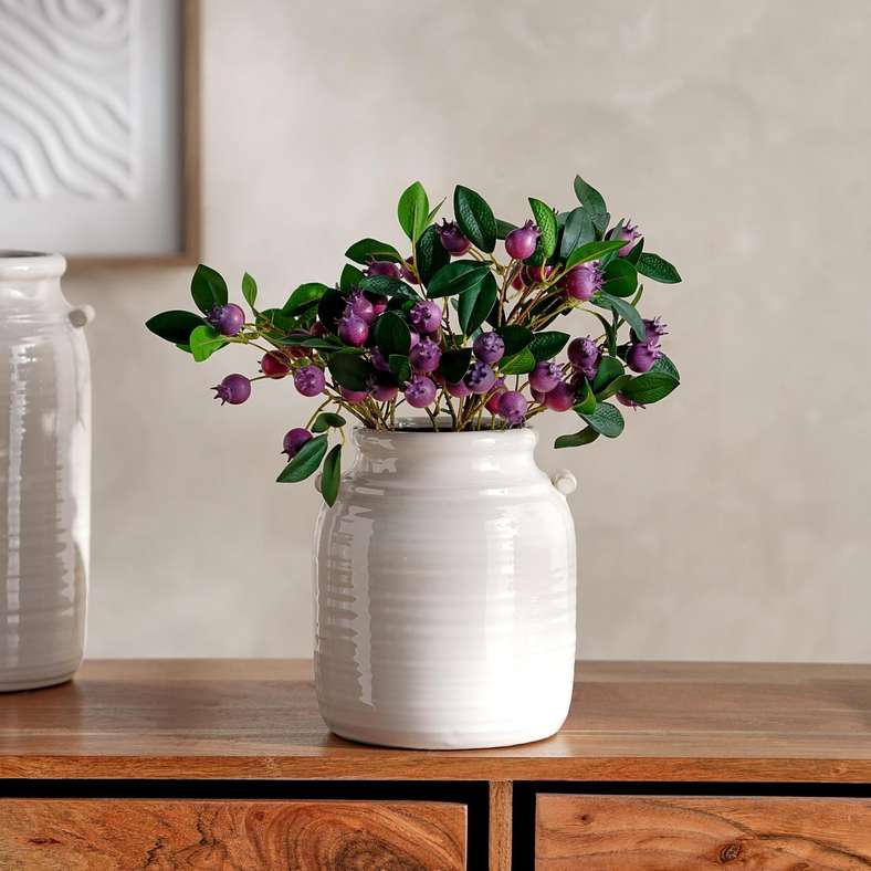 Pan Home Ceramic Vase - White - 18x18x21cm - Image 1
