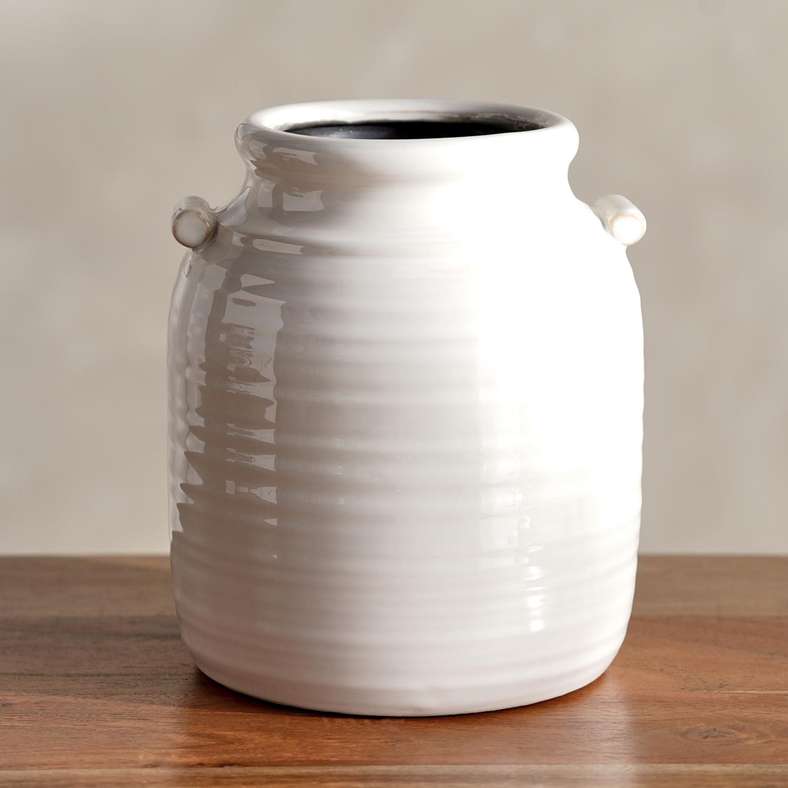 Pan Home Ceramic Vase - White - 18x18x21cm - Image 4