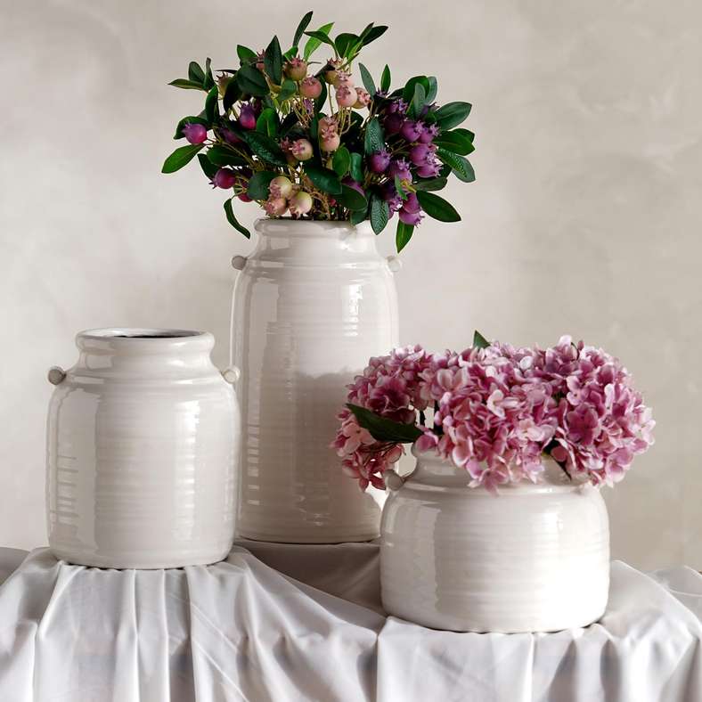 Pan Home Ceramic Vase - White - 18x18x21cm - Image 3