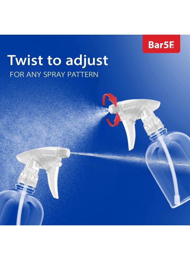 Bar5F Plastic Spray Bottle, 16 oz | Leak Proof, Empty, Clear, Trigger Handle, Adjustable Fine to Stream Output, Refillable, Heavy Duty Sprayer for Hair Salons & Spas, Household Cleaners, Cooking - Image 4