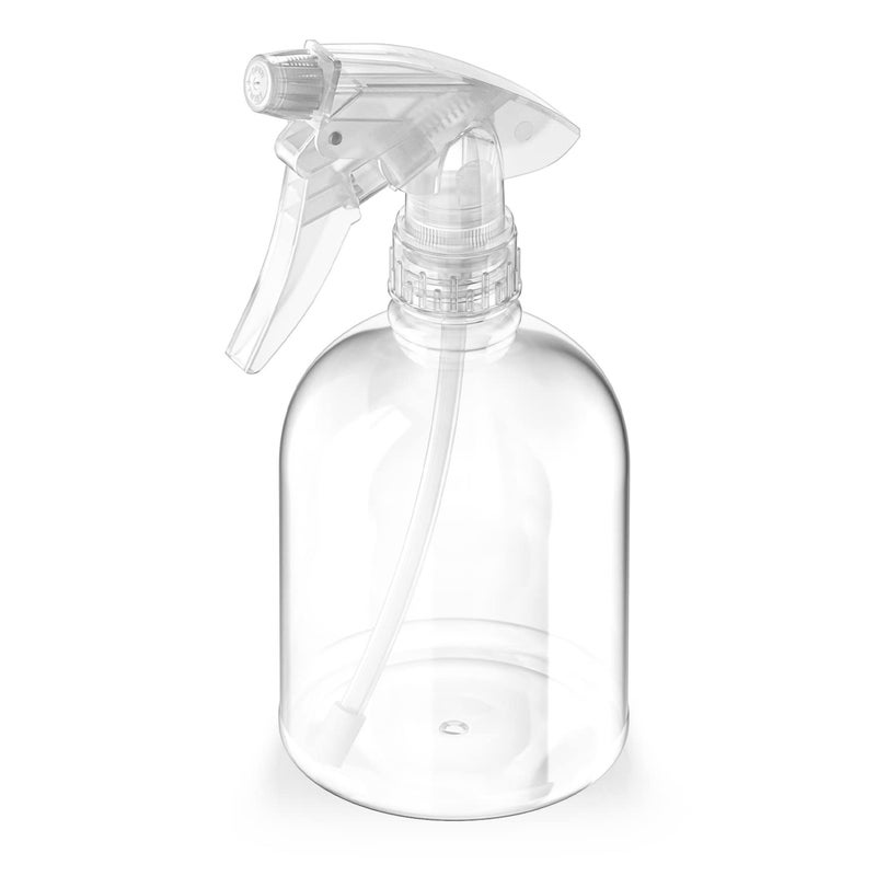 Bar5F Plastic Spray Bottle, 16 oz | Leak Proof, Empty, Clear, Trigger Handle, Adjustable Fine to Stream Output, Refillable, Heavy Duty Sprayer for Hair Salons & Spas, Household Cleaners, Cooking - Image 1