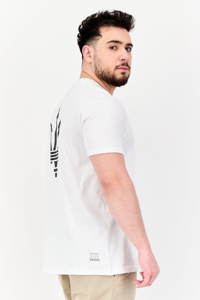 Maserati Men Crew Neck Short Sleeve Graphic Print T-Shirt, White - Image 4